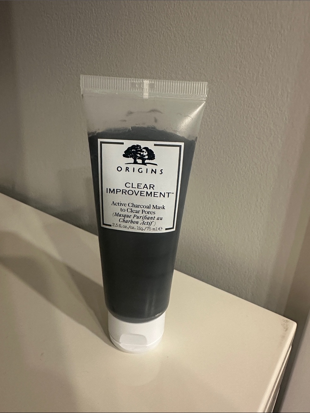 Origins Clear Improvement Charcoal Mask - Black & White Tube